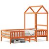 vidaXL Cadre de lit avec toit sans matelas cire marron 100x200 cm