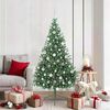 vidaXL Sapin de No&euml;l artificiel pr&eacute;-&eacute;clair&eacute; Vert 180 cm PVC