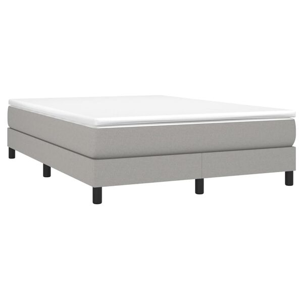vidaXL Sommier &agrave; lattes de lit avec matelas Gris clair 140x200cm Tissu