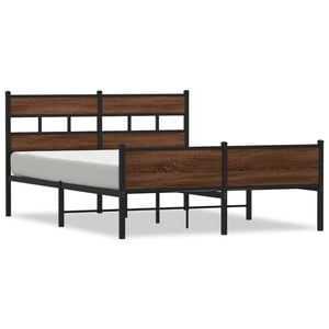 vidaXL Cadre de lit sans matelas chêne marron 137x190 cm