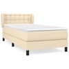 vidaXL Sommier &agrave; lattes de lit avec matelas Cr&egrave;me 100x200 cm Tissu