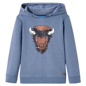 vidaXL Sweat &agrave; capuche pour enfants bleu m&eacute;lange 104