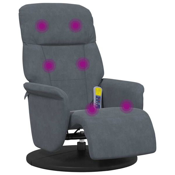 vidaXL Fauteuil de massage inclinable Gris fonc&eacute; 91 x 71 x 105 cm
