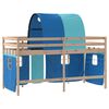 vidaXL Lit mezzanine enfants avec tunnel sans matelas bleu 90x190 cm