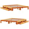 vidaXL Cadre de lit sans matelas cire marron 200x200cm bois pin massif