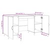 vidaXL Bureau blanc 140x50x75 cm bois d'ingénierie