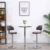 vidaXL Tabourets de bar lot de 2 gris fonc&eacute; bois courb&eacute; et tissu