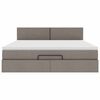 vidaXL Lit ottoman avec matelas et LED Taupe 180x200cm tissu