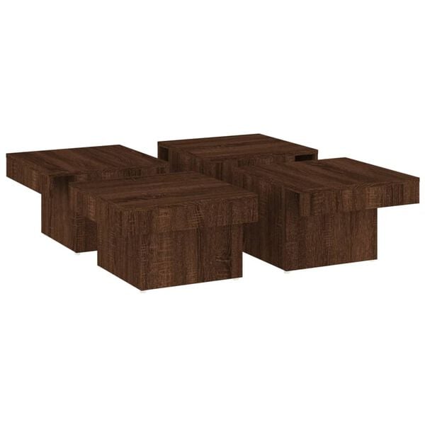 vidaXL Table basse Chêne marron 90x90x28 cm Bois d'ingénierie