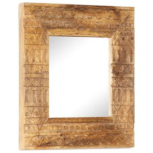 vidaXL Miroir sculpt&eacute; &agrave; la main 50x50x2,5 cm bois de manguier solide