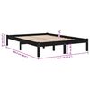 vidaXL Cadre de lit sans matelas noir 150x200 cm bois massif