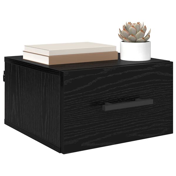 vidaXL Cabinet de chevet Ch&ecirc;ne noir 35 x 35 x 20 cm Bois d'ing&eacute;nierie