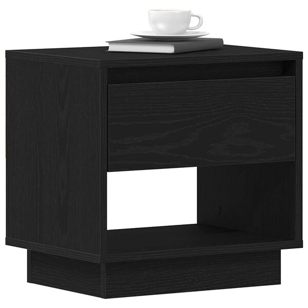 vidaXL Table de nuit avec tiroir 2 pcs Ch&ecirc;ne noir 45 x 34 x 44 cm