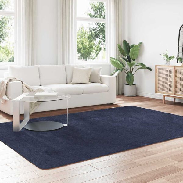 vidaXL Tapis shaggy &agrave; poils longs NAVARRA bleu marine 200x290 cm