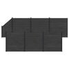 vidaXL Ensemble de Cl&ocirc;ture 7 pc 1138 x 186 cm WPC et Aluminium Noir