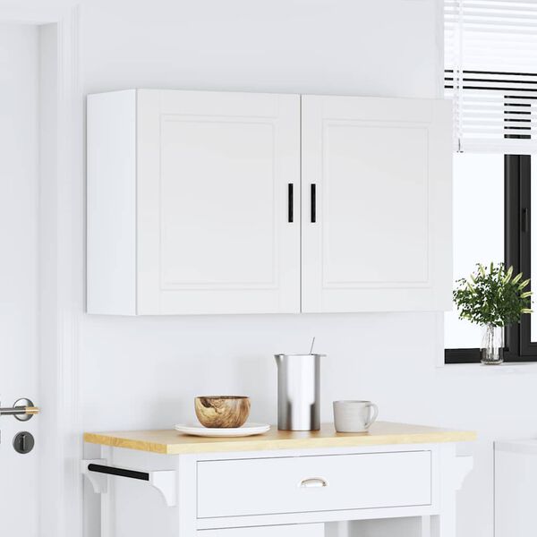 vidaXL Armoires murales de cuisine 2 pcs Porto blanc bois d'ing&eacute;nierie
