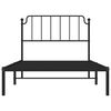 vidaXL Cadre de lit m&eacute;tal sans matelas avec t&ecirc;te de lit noir 107x203cm