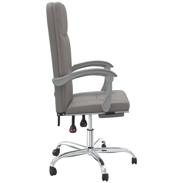 vidaXL Fauteuil inclinable de bureau Taupe Tissu