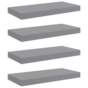 vidaXL &Eacute;tag&egrave;res murales flottantes 4 pcs gris 50x23x3,8 cm MDF