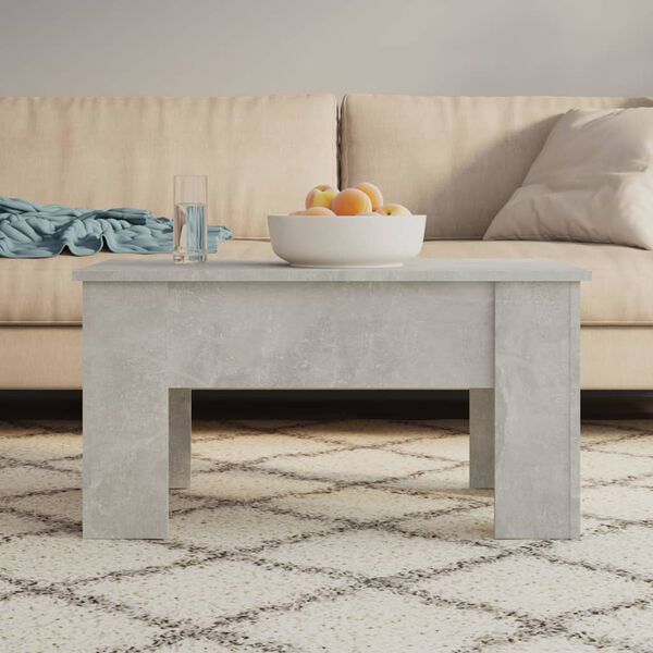 vidaXL Table basse gris béton 79x49x41 cm bois d'ingénierie