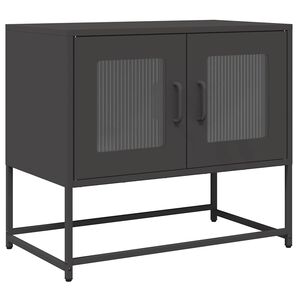 vidaXL Meuble TV noir 68x39x60,5 cm acier lamin&eacute; &agrave; froid
