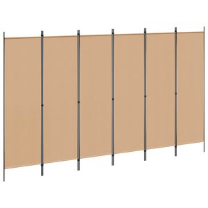vidaXL Paravent &agrave; 6 panneaux Beige 300 x 180 cm Tissu