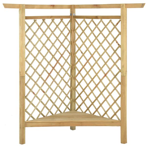 vidaXL Pergola d'angle avec banc 166x81x174 cm Bois de pin imprégné