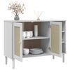 vidaXL Buffet SENJA aspect rotin blanc 112x40x80cm bois massif de pin