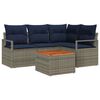vidaXL Ensemble de canap&eacute; de jardin avec coussin 5 pcs Gris polyrotin