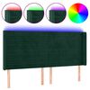 vidaXL T&ecirc;te de lit &agrave; LED Vert fonc&eacute; 203x16x118/128 cm Velours