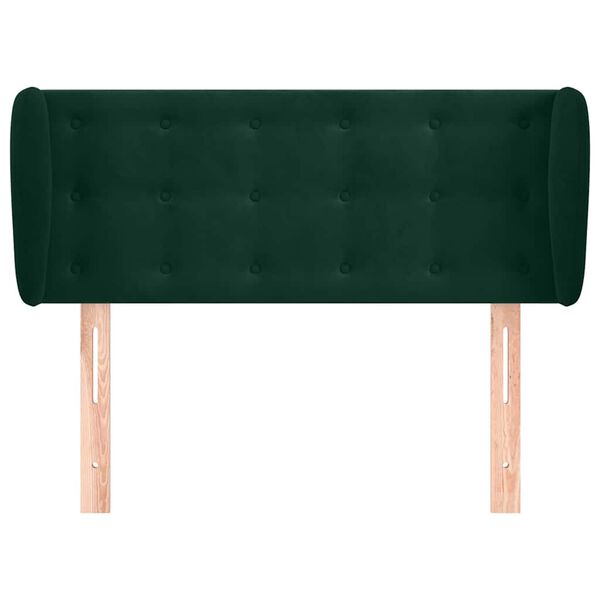 vidaXL T&ecirc;te de lit avec oreilles Vert fonc&eacute; 83x23x78/88 cm Velours