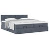 VidaXL Cadre de lit ottoman avec matelas gris fonc&eacute; 180x200cm velours