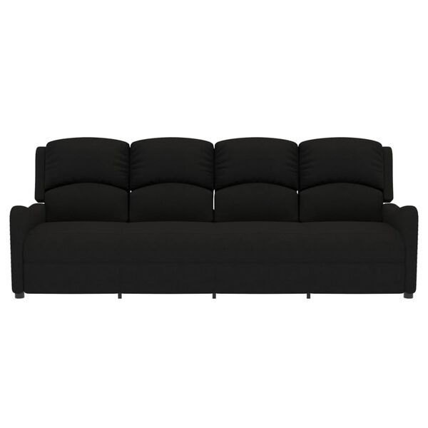 vidaXL Fauteuil de massage inclinable &agrave; 4 places noir tissu