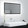 vidaXL Miroir LED de salle de bain Noir brillant 80x8,5x37cm Acrylique