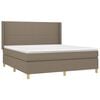 vidaXL Sommier &agrave; lattes de lit avec matelas Taupe 160x200 cm Tissu