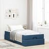 vidaXL Cadre de lit avec matelas avec matelas 2 pcs Bleu tissu