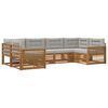 vidaXL Ensemble de canap&eacute;s d'ext&eacute;rieur 6 pc Naturel et gris clair