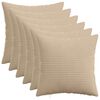 vidaXL Housse de coussin 6 pc HEERLEN Taupe 40 x 40 cm velours c&ocirc;tel&eacute;