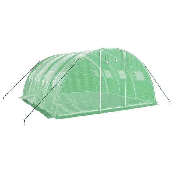 vidaXL Serre avec cadre en acier vert 16 m² 4x4x2 m