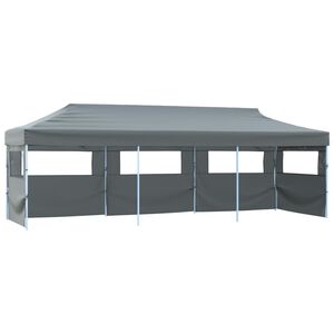 vidaXL Tente de r&eacute;ception pliable avec 5 parois 870x291x315 cm Anthracite