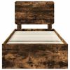 vidaXL Cadre de lit Ch&ecirc;ne fum&eacute; 90 x 200 cm Bois de pin massif