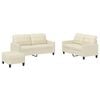 vidaXL Ensemble de canap&eacute;s 3 pcs avec coussins Cr&egrave;me Similicuir