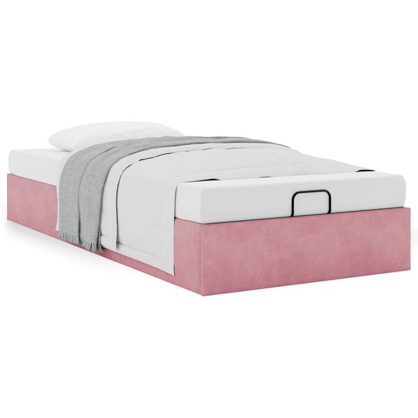 vidaXL Cadre de lit ottoman sans matelas rose 80x200 cm velours