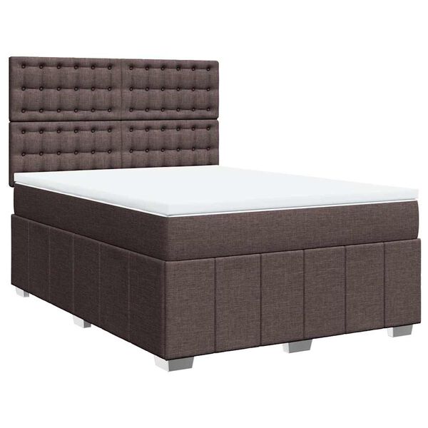 vidaXL Sommier &agrave; lattes de lit avec matelas Marron fonc&eacute; 140x190 cm