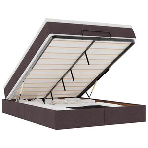 VidaXL Cadre de lit ottoman avec matelas marron fonc&eacute; 140x200 cm tissu