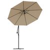 vidaXL Tissu de rechange pour parasol d&eacute;port&eacute; taupe 350 cm