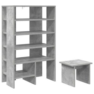 vidaXL Cabinet &agrave; chaussures 2 pcs Gris b&eacute;ton Bois d'ing&eacute;nierie