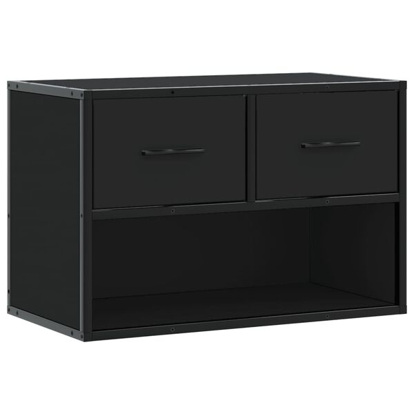 vidaXL Meuble TV noir 60x31x39,5 cm bois d'ing&eacute;nierie et m&eacute;tal