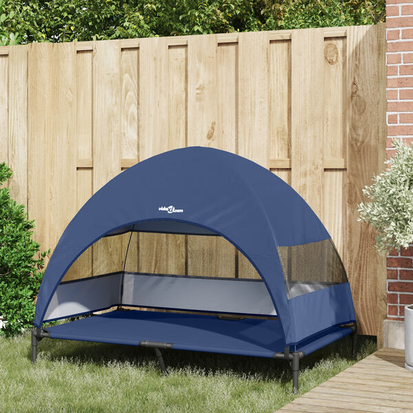 vidaXL Lit surélevé pour chien Bleu marine 127 x 81 x 108 cm
