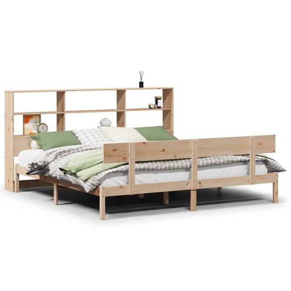 vidaXL Lit biblioth&egrave;que sans matelas 180x200 cm bois massif de pin